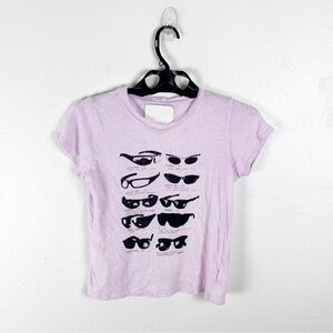 MOTHER SUPERIOR The Lil Sinful Sunglasses At Night Pink Short Sleeves Top Small